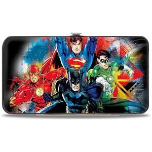 Women's Buckle-Down Hinge Wallet - Justice League 4-Superhero CLOSE-UP